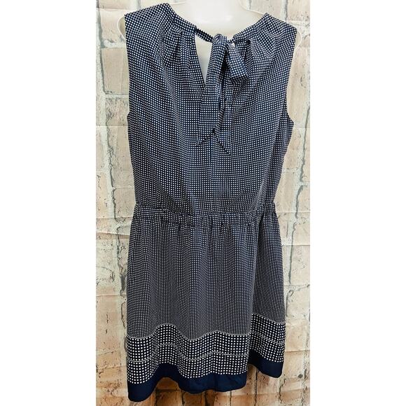 Ann Klein Womens Polka Dot Pleaded Midi Dress Size 12 100% Polyester - Picture 2 of 13